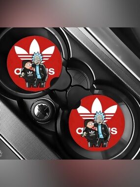 Rick & Morty Adidas Car Coasters Absorbent Set of (2)